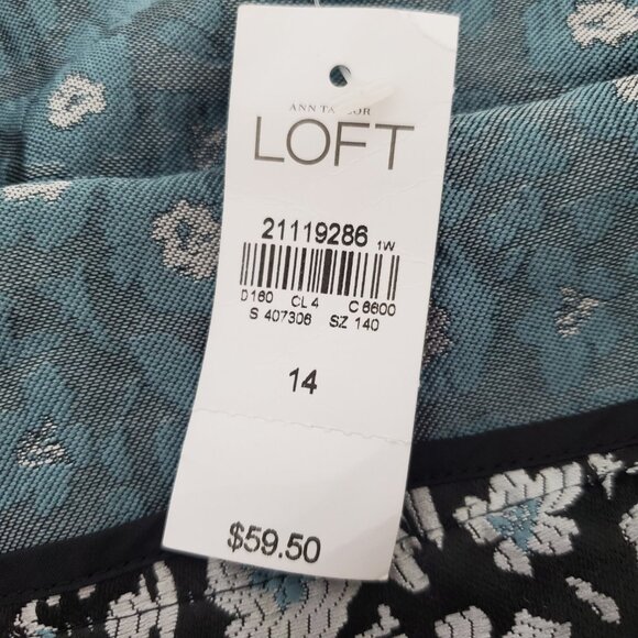 Loft Womens Black Floral Jacquard Mini Skirt Size 14 Pockets Cottage Boho NWT - Picture 6 of 10